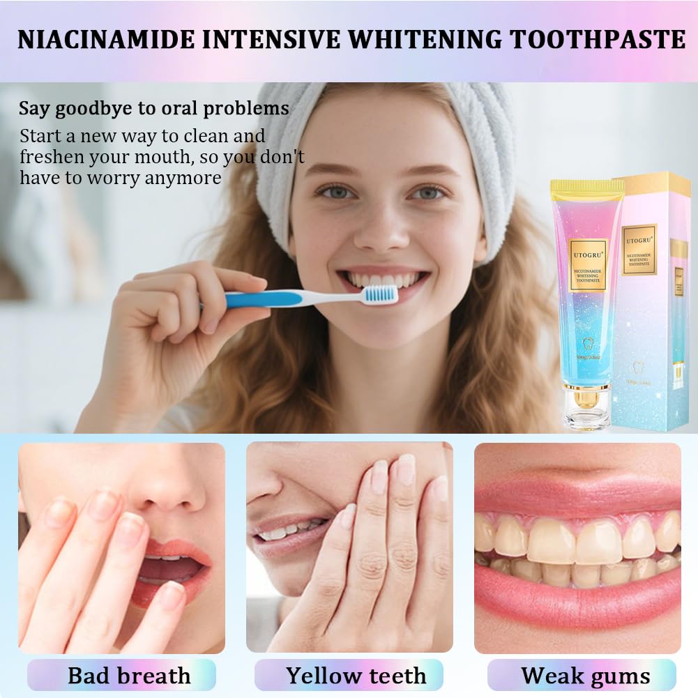 Daily 3-minute brushing with Nicotinamide toothpaste
