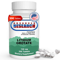 Front view of NCILithium Orotate 5mg 200-count bottle