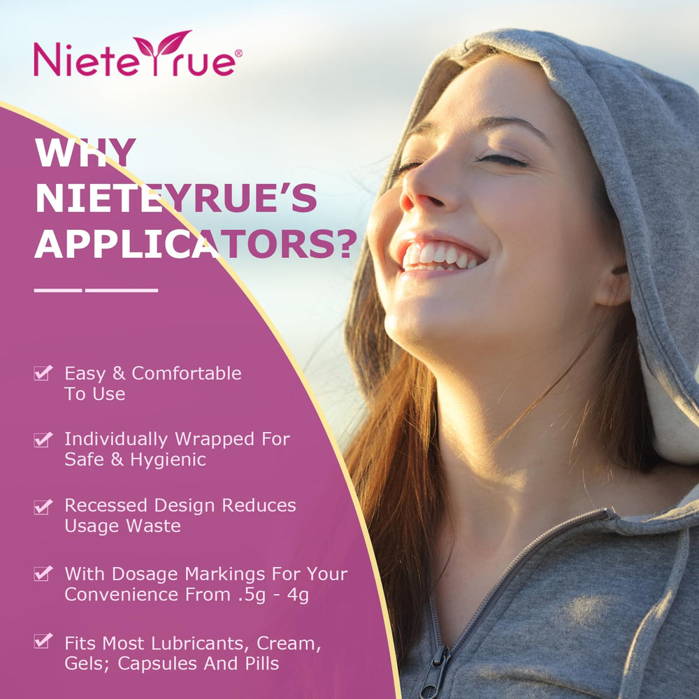 Nieteyrue applicator showing recessed tip for comfortable insertion