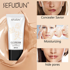 NIFEISHI CC Cream offers a semi-matte glow on mature skin