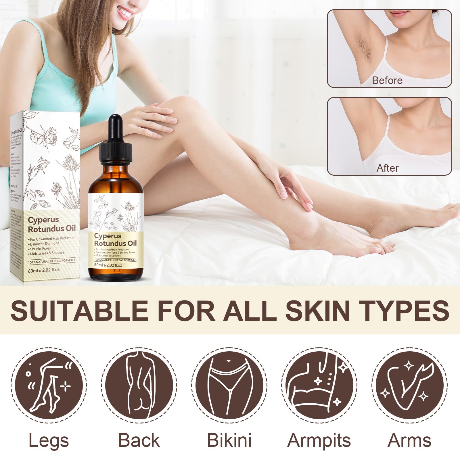 NIFEISHI Cyperus Rotundus Oil suitable for all skin types in close-up use.