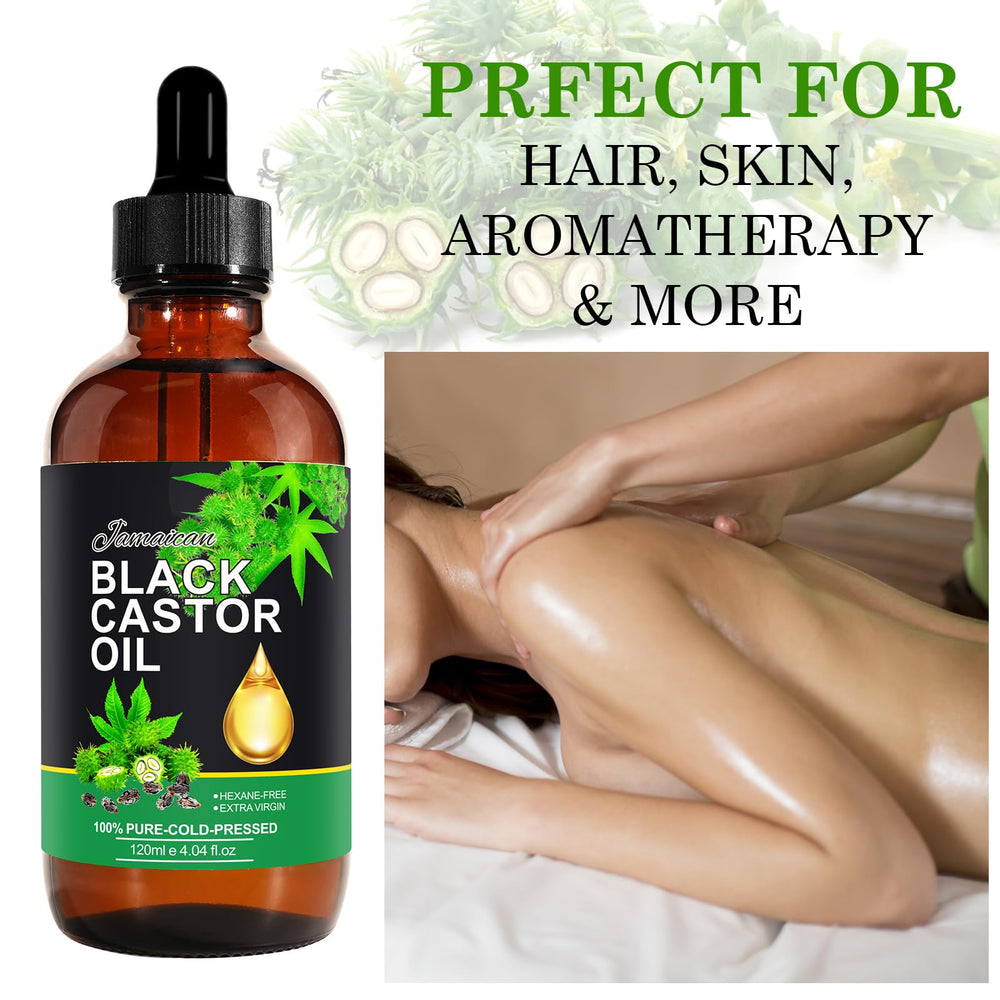 NIFEISHI castor oil pour demonstrates easy application and coverage.