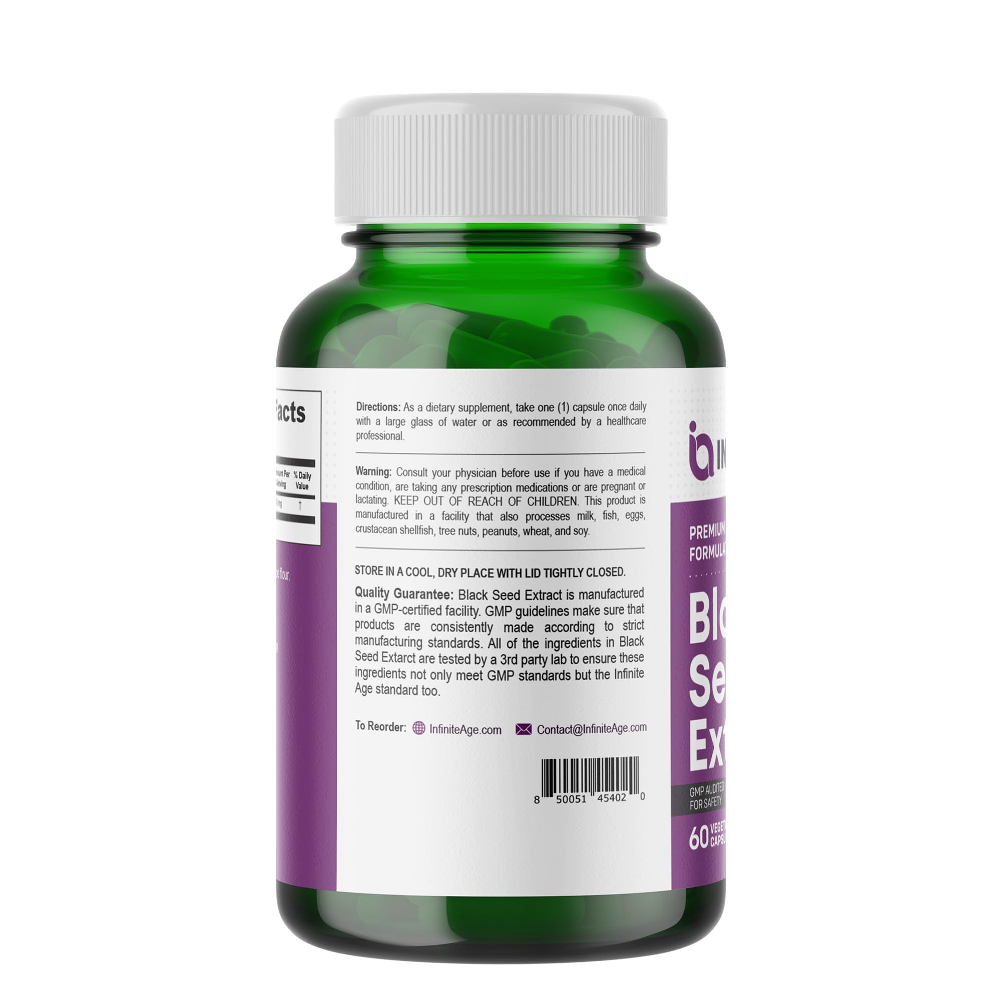 Close-up of Nigella Sativa dry extract capsules