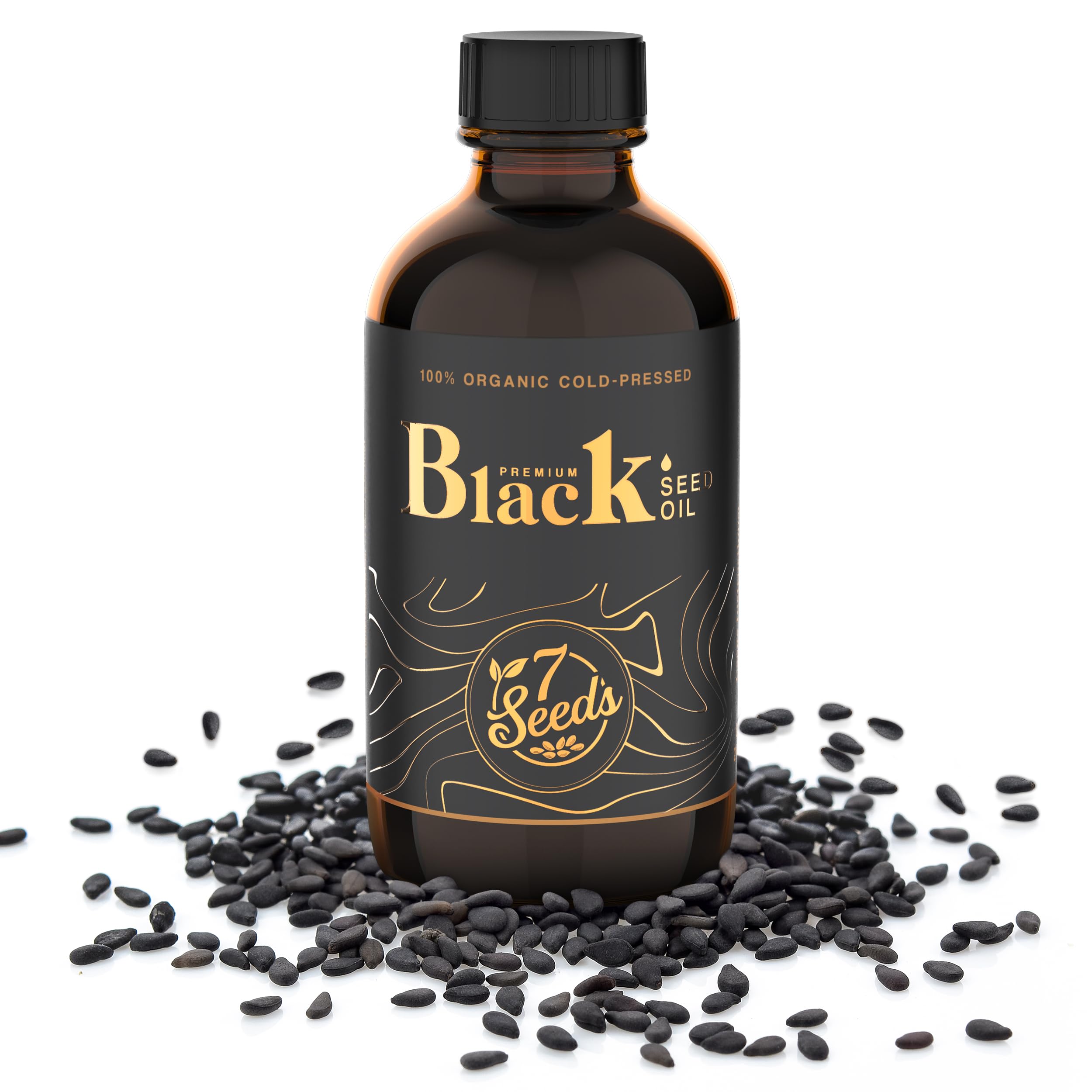 Close-up of Nigella sativa oil