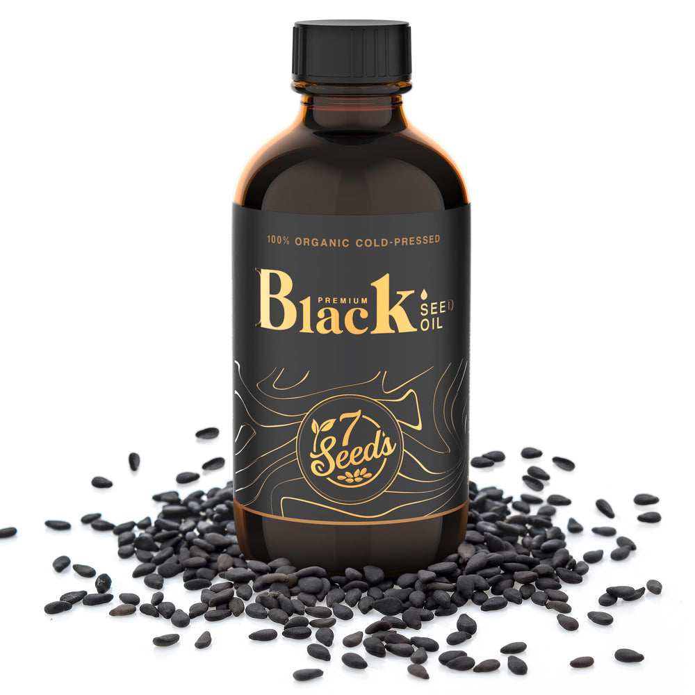 Close-up of Nigella sativa oil