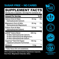Capsules close-up showing BHB and Capsimax ingredients