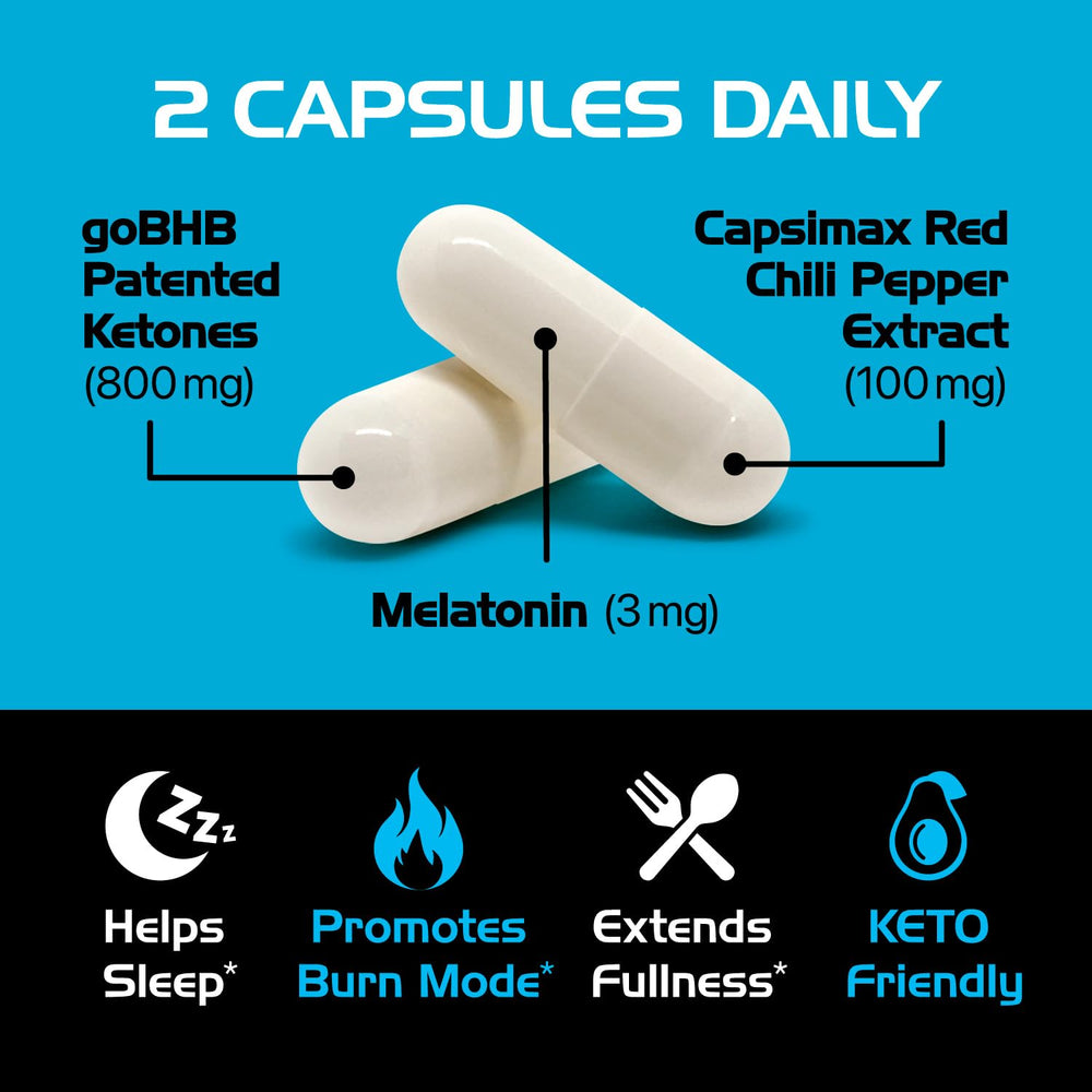 Melatonin capsule for nighttime ketosis