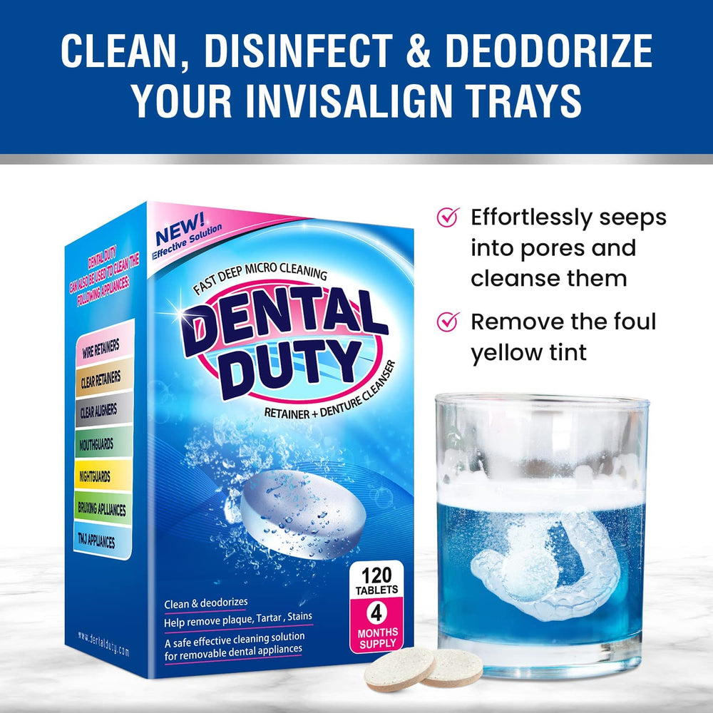 Night guard being cleaned with cleaning tablets