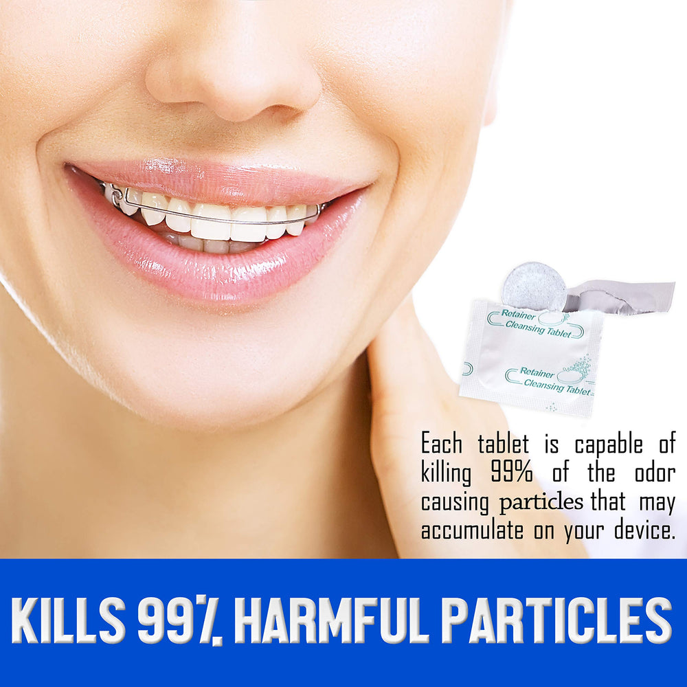 Night guard being cleaned with denture cleaning tablets in warm water