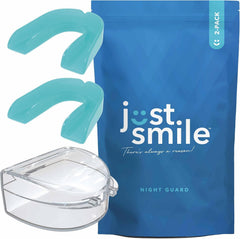 Just Smile Night Guard Aqua 2 Pack – moldable dental mouth guard for teeth grinding and jaw clenching
