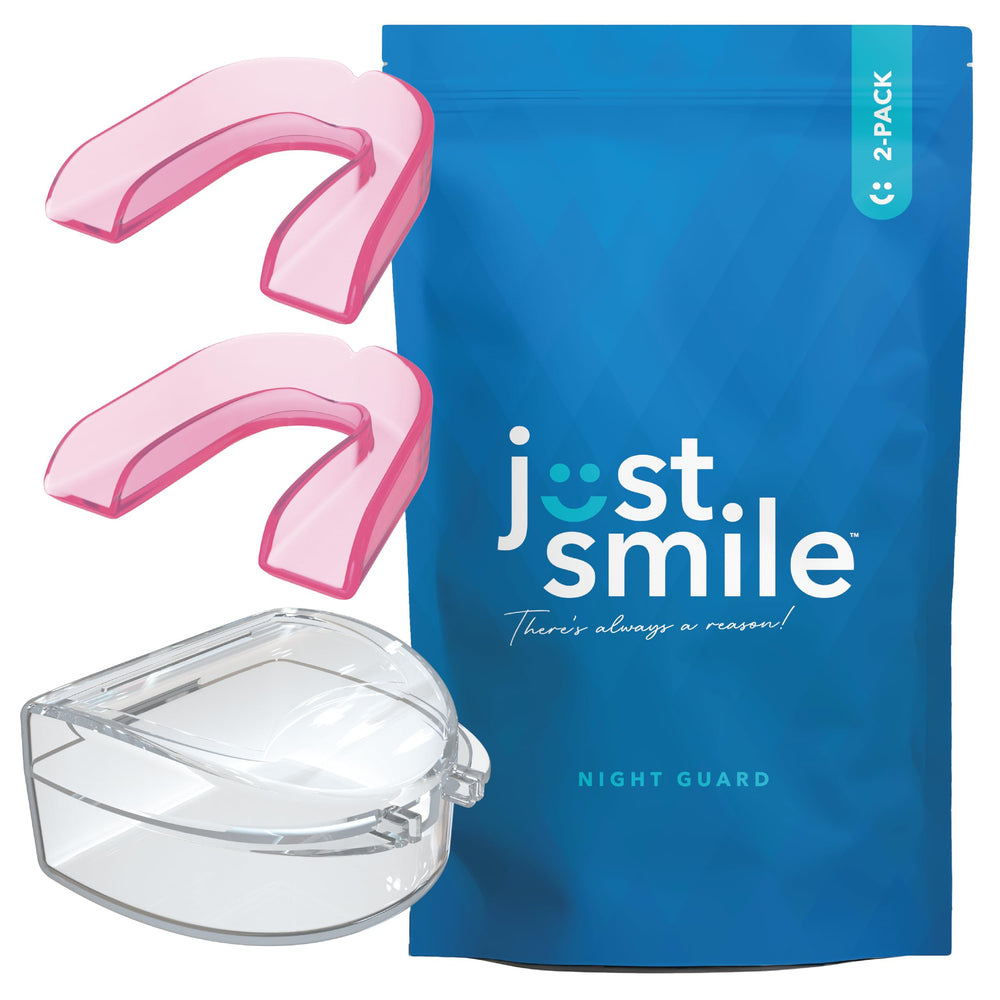 Pink Just Smile Night Guard 2 Pack for teeth grinding and jaw comfort