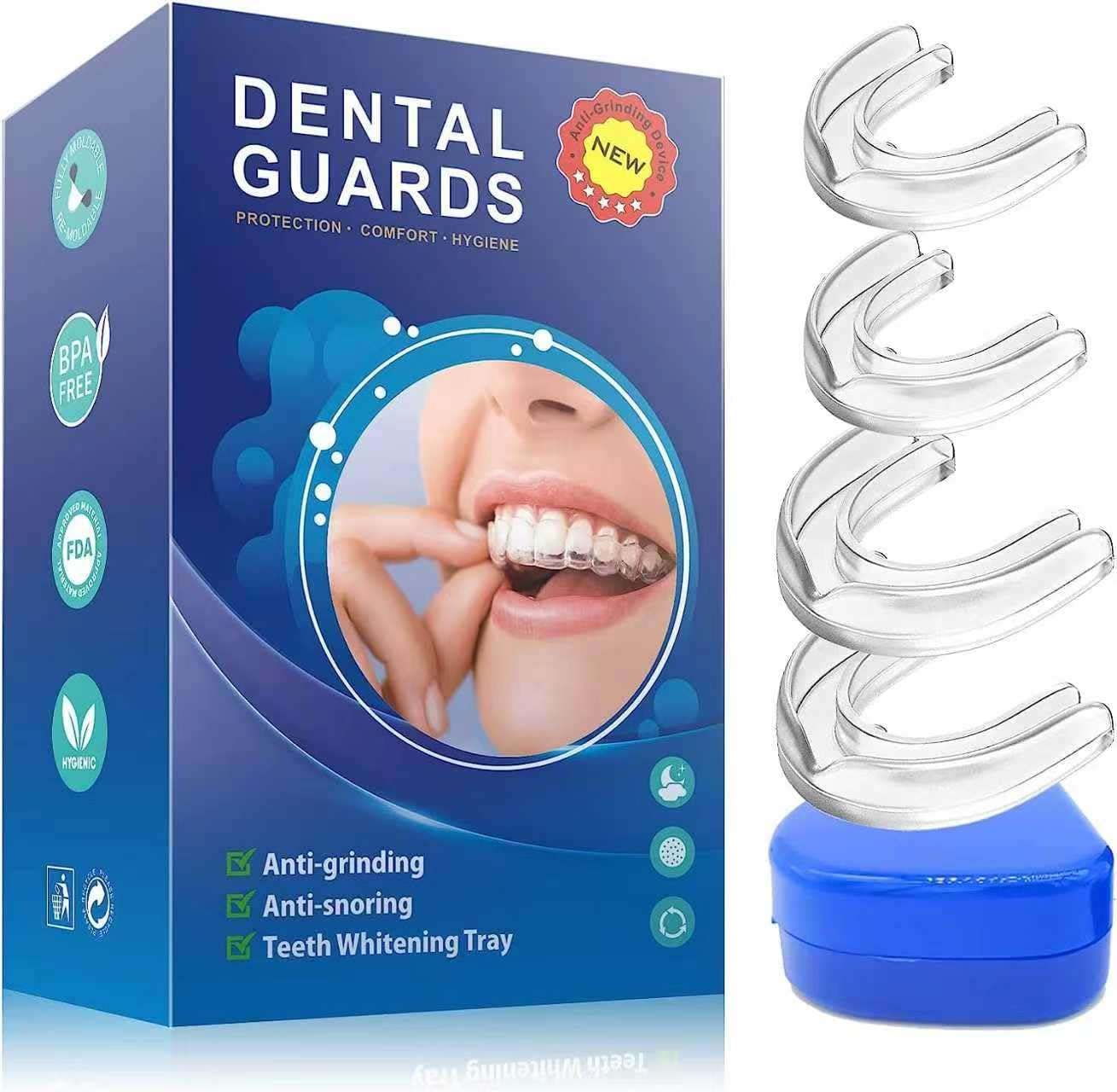 4-pack night guards for teeth grinding with large and small sizes