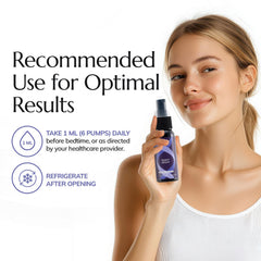 Lifestyle shot of Night Night Liposomal Spray on a nightstand