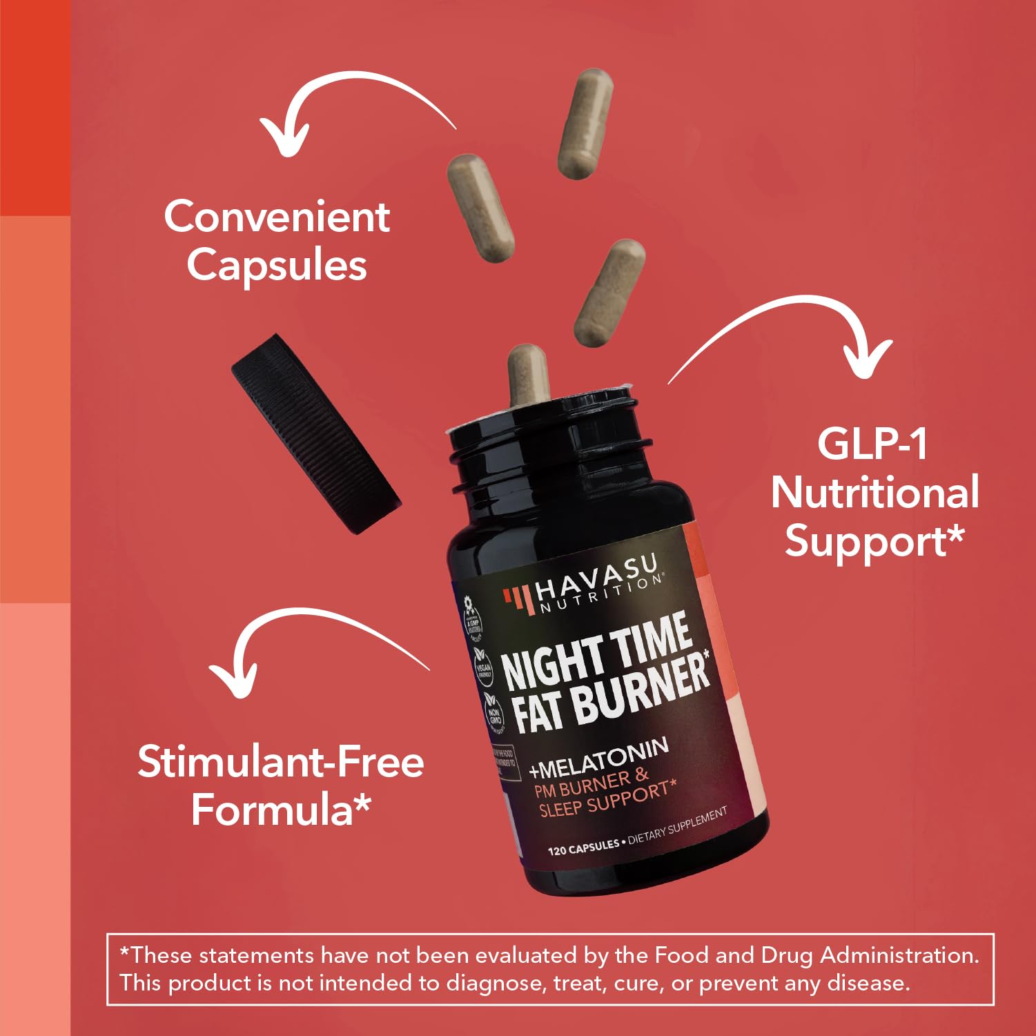 Stimulant-free fat burner icon indicating no jitters