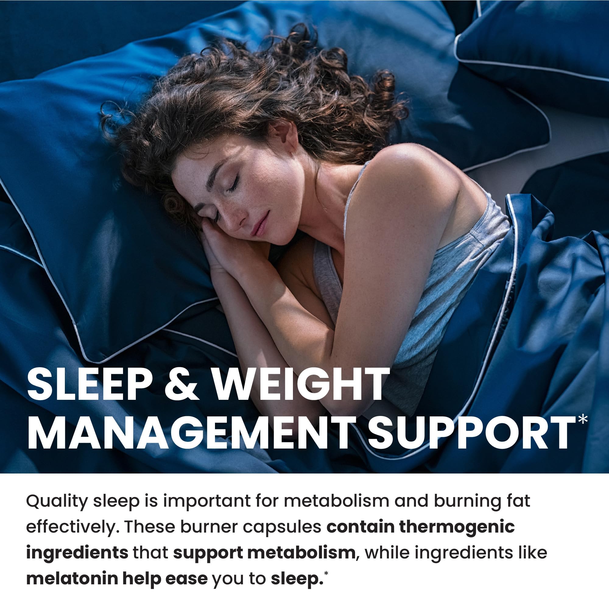 Night Time Fat Burner capsules poured from the bottle