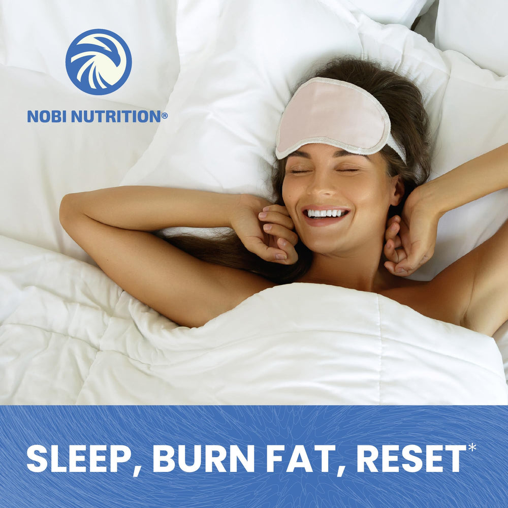 Person sleeping peacefully with Night Time Fat Burner as part of bedtime routine