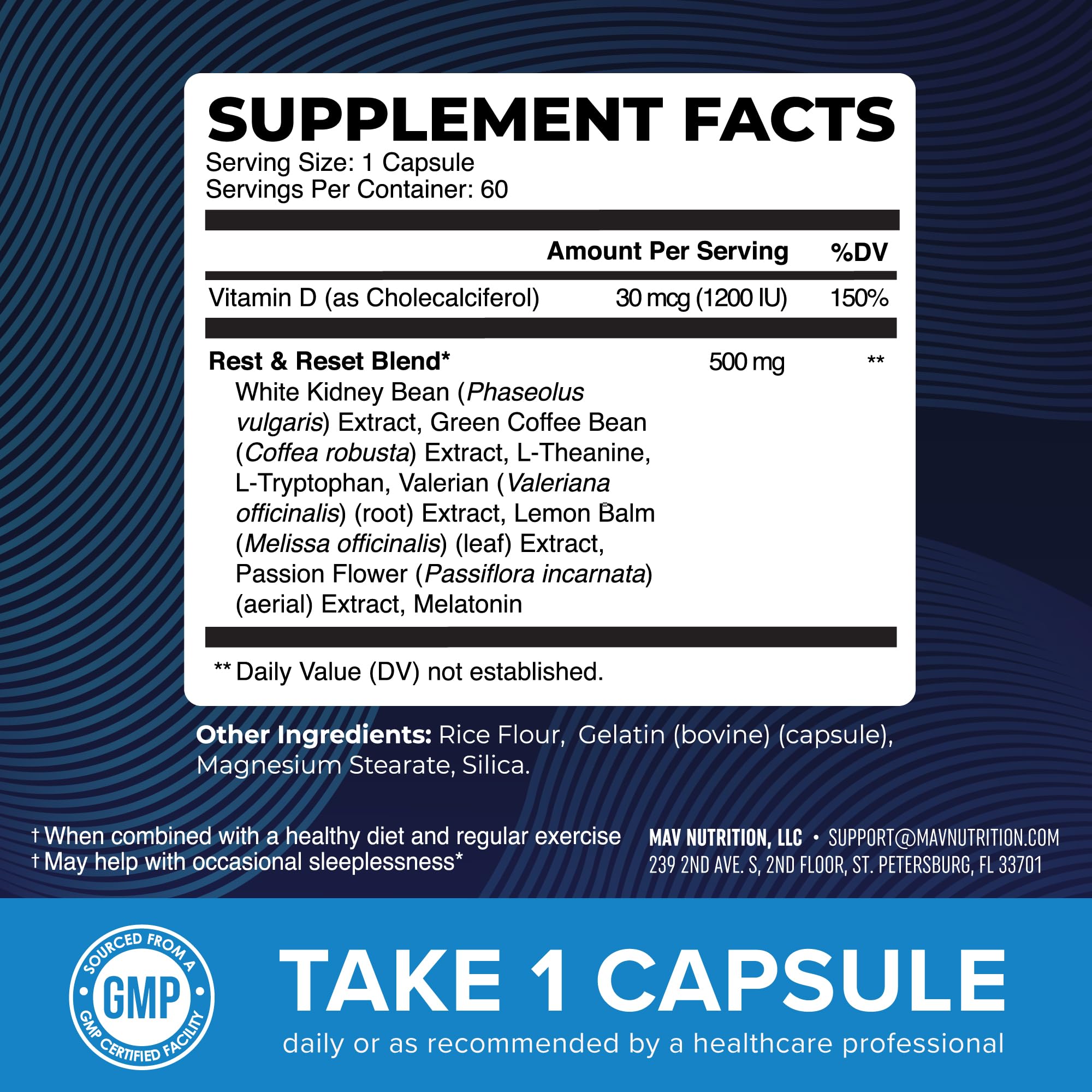 Product image highlighting sleep aid and fat burning
