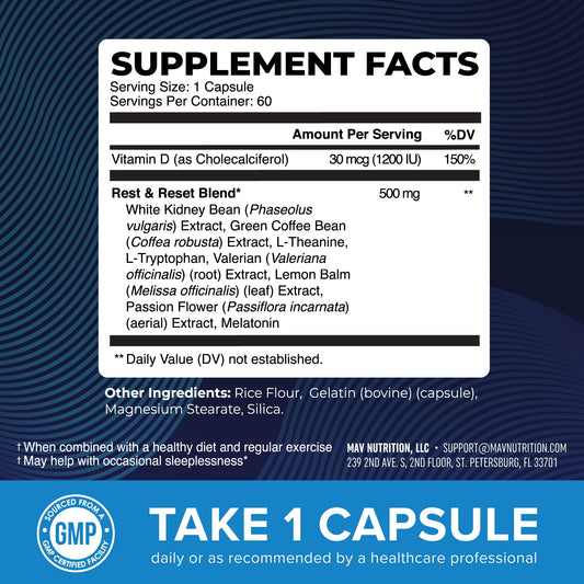 Product image highlighting sleep aid and fat burning