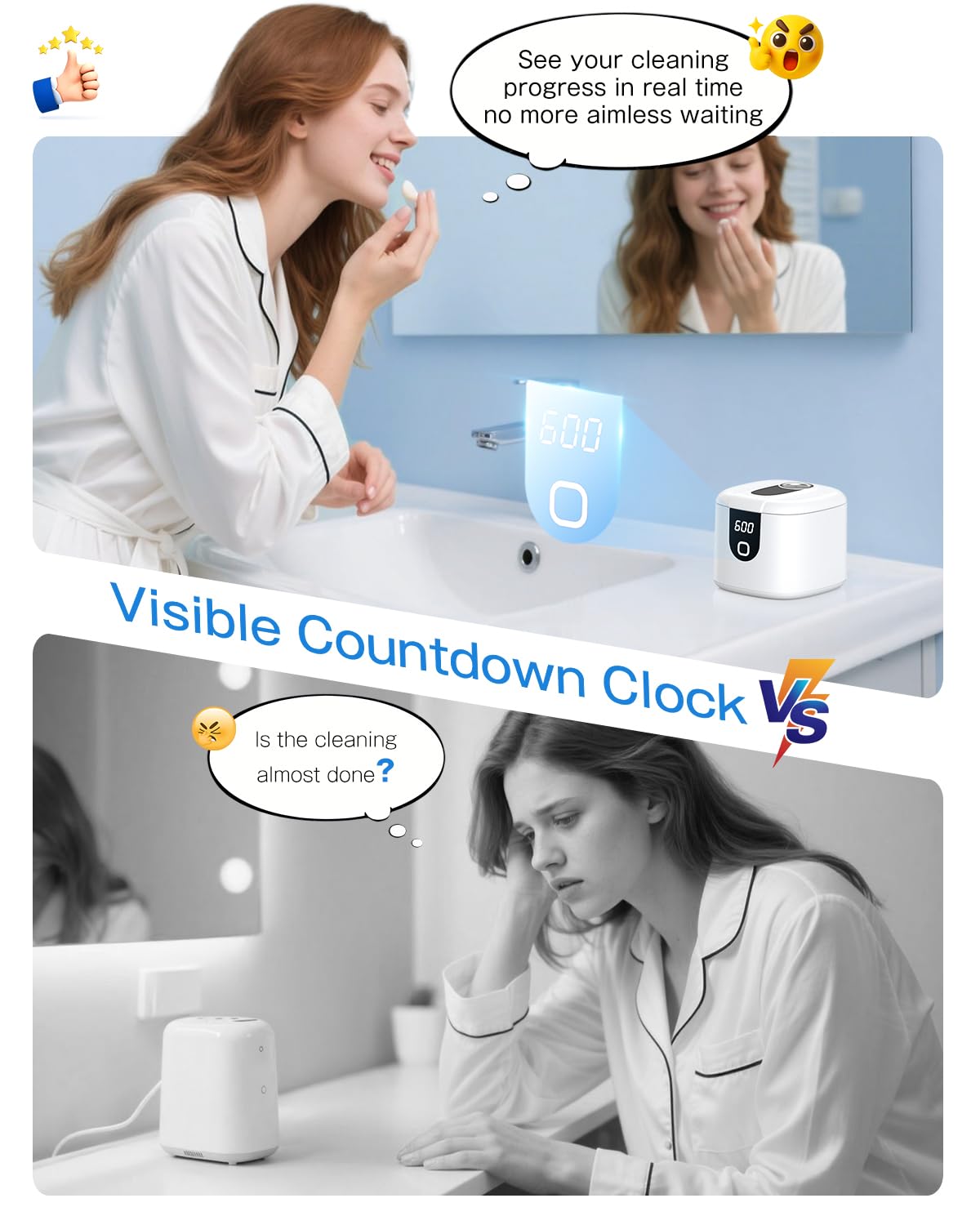 Cleaning nightguards and jewelry in the device