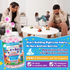 Flavorful kids gummies with a bedtime theme accent