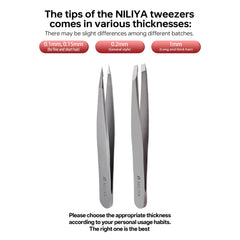 NILIYA Eyebrow Tweezers ideal for trapping fine hairs and detailing.