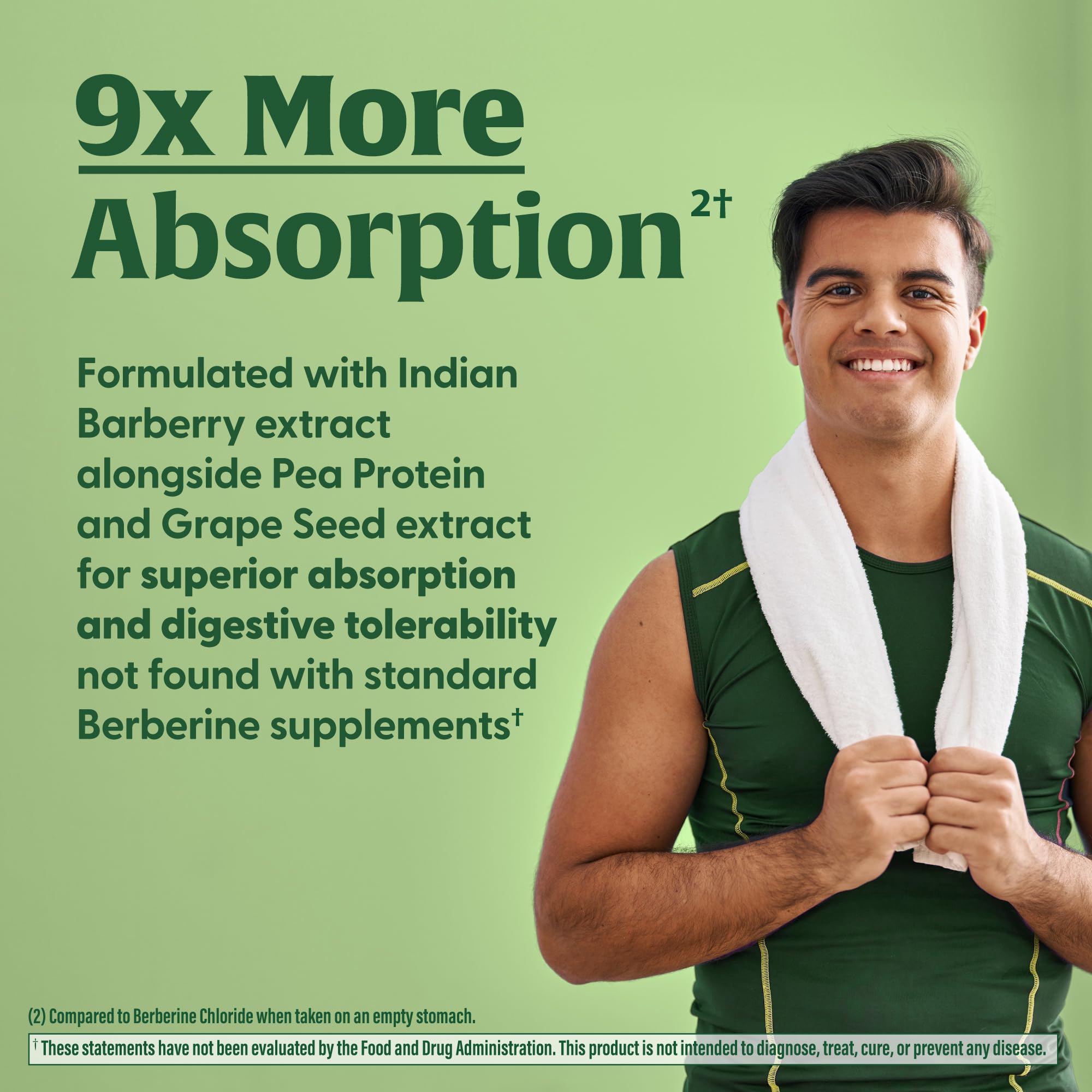Infographic highlighting 9x absorption of Berberine Phytosome