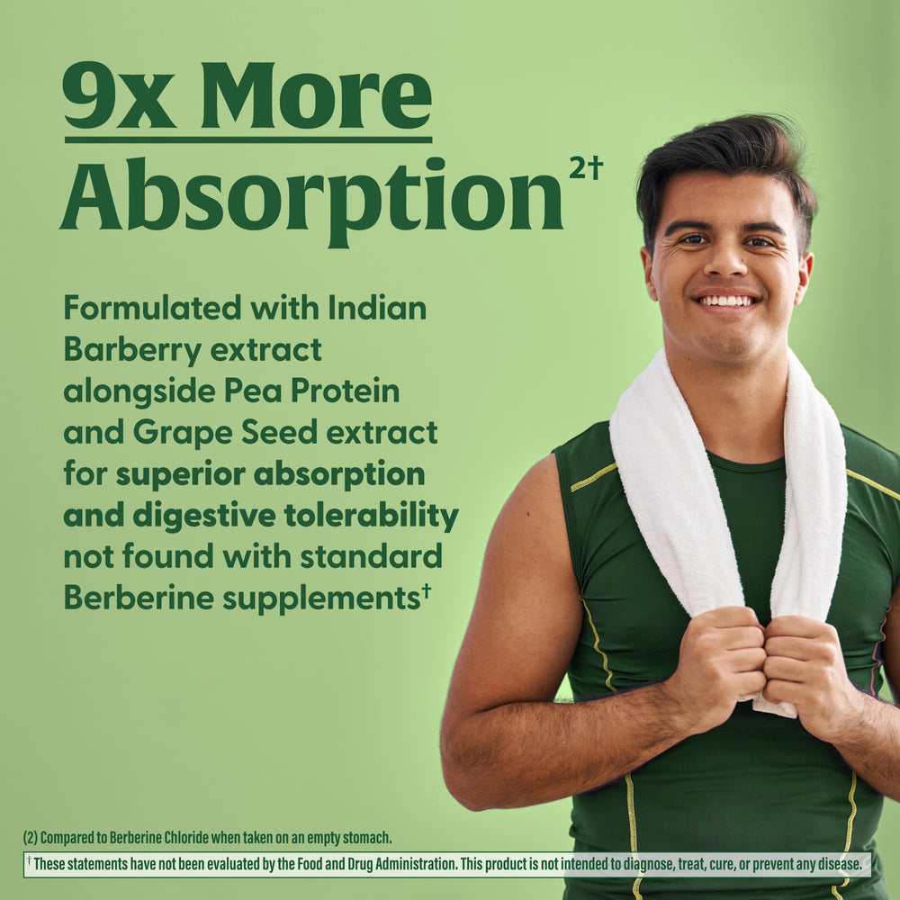 Infographic highlighting 9x absorption of Berberine Phytosome