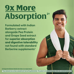 Infographic highlighting 9x absorption of Berberine Phytosome