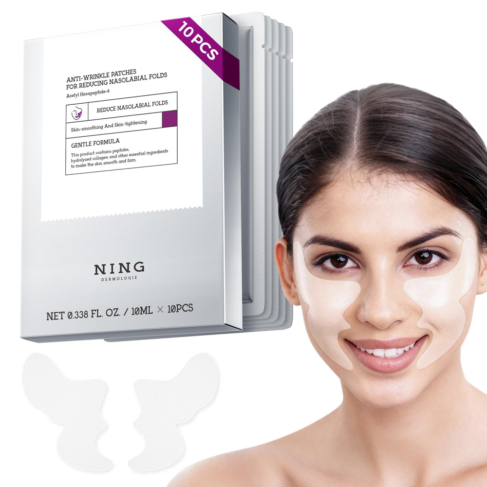 NING DERMOLOGIE smile line patches closeup showing hydration and firming.