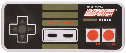 Front view of Nintendo Power Mints display tin