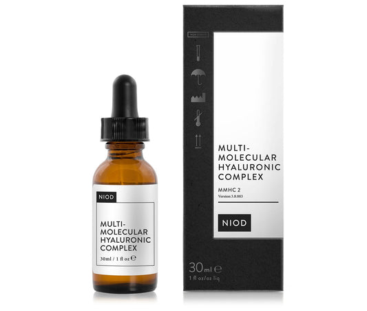 NIOD Multi-Molecular Hyaluronic Complex 1oz bottle on a white background