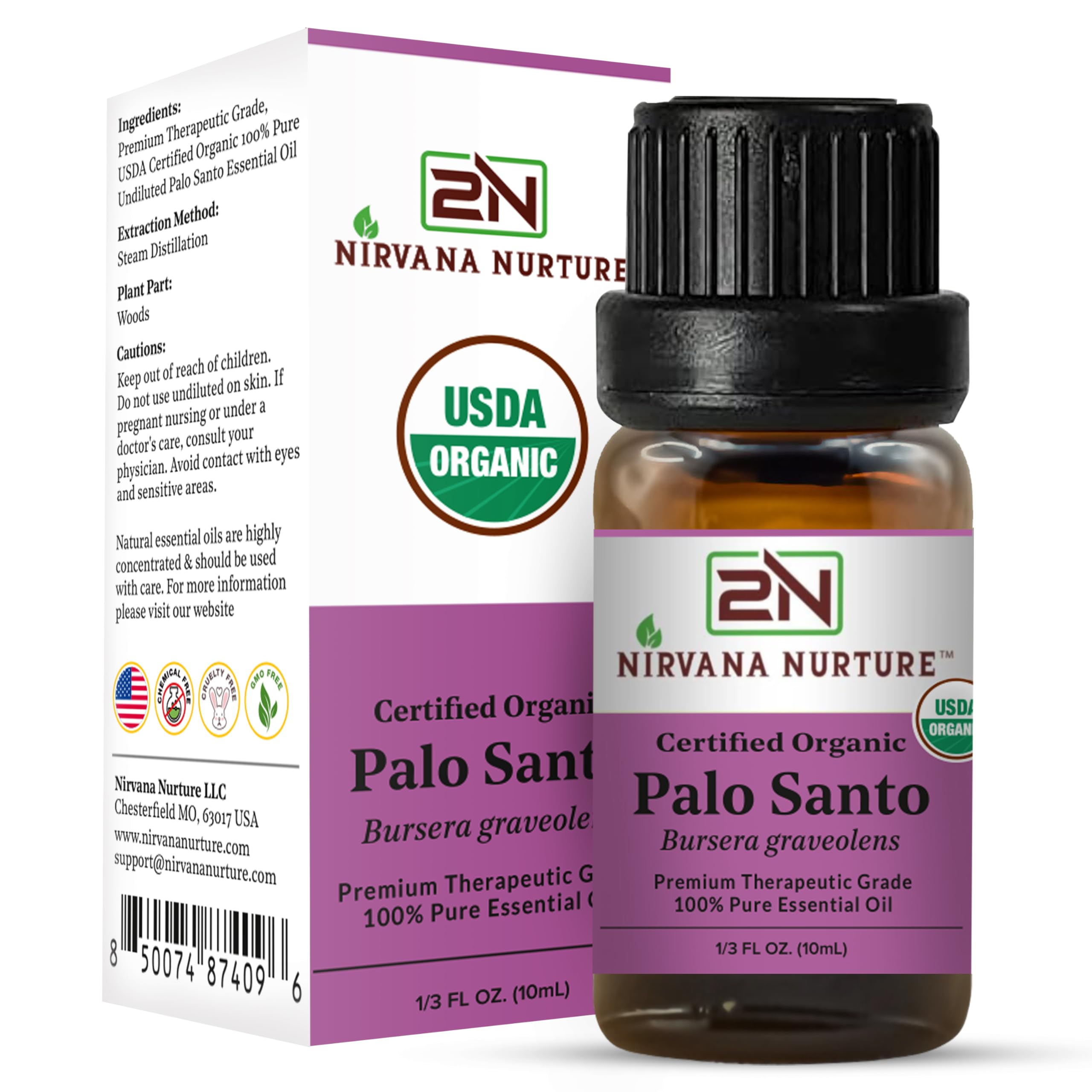 Palo Santo essential oil diluted in carrier oil for skin or massage