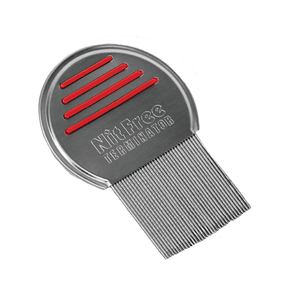 Nit Free Terminator lice comb closeup with spiral teeth for nit removal