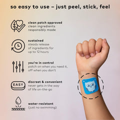 Patch applied to a child's wrist at bedtime