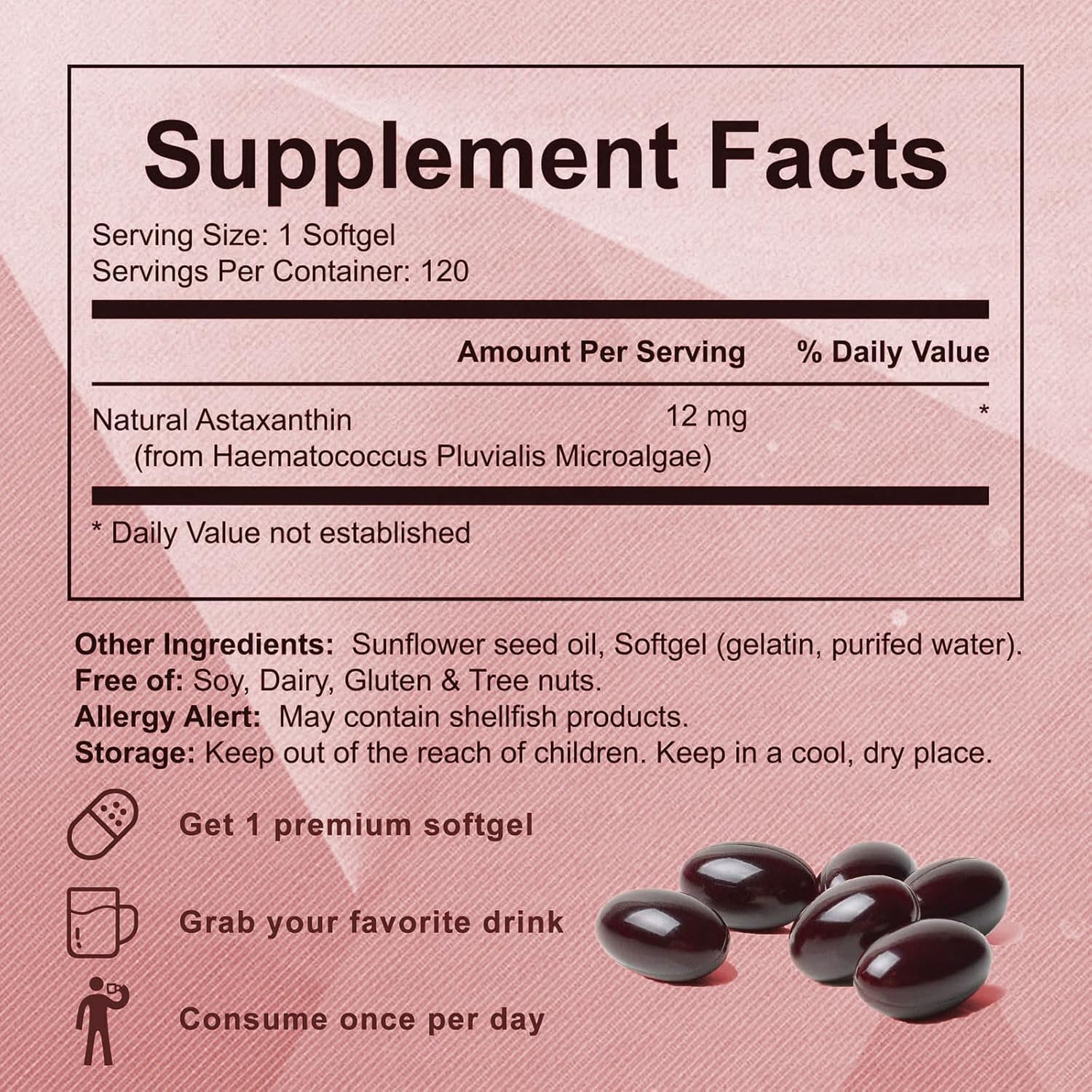 Packaging of Nitidissima Astaxanthin with natural ingredients