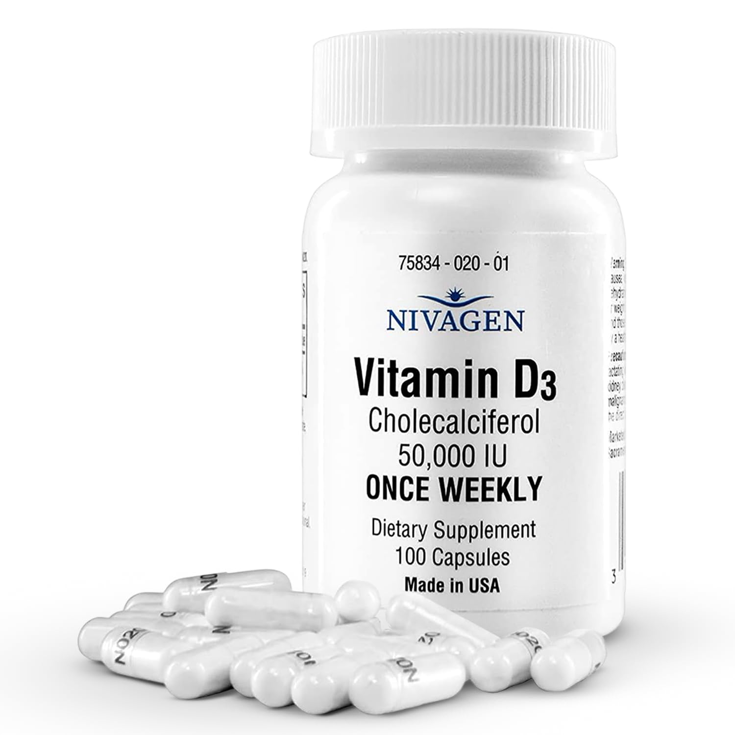 Nivagen D3 50,000 IU weekly dose bottle hero image