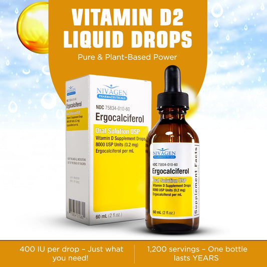 Nivagen Vitamin D2 Liquid Drops bottle with label