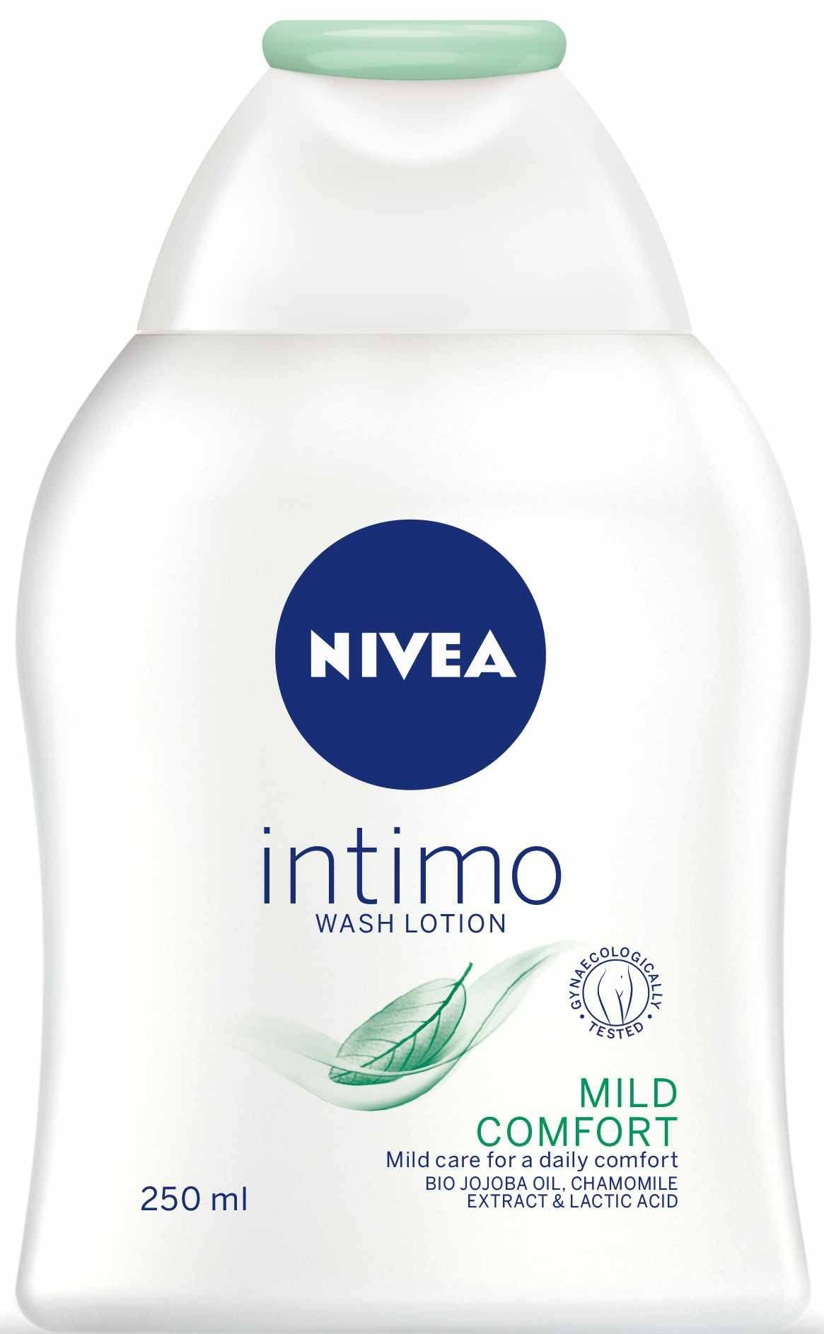 NIVEA Intimo Natural Daily Comfort bottle for gentle daily feminine cleansing and comfort.
