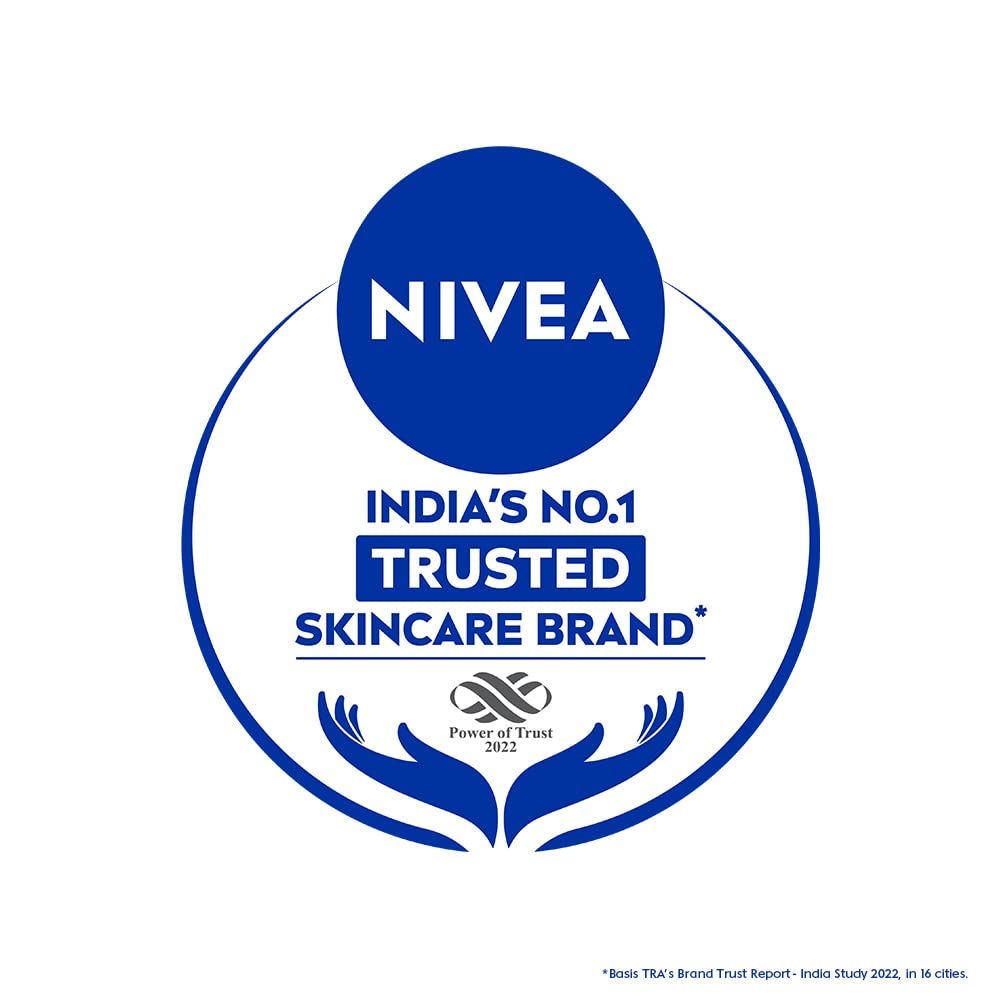 NIVEA wet skin after shower image implies refreshed, comfortable skin post-cleanse.