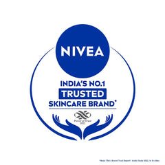 NIVEA wet skin after shower image implies refreshed, comfortable skin post-cleanse.