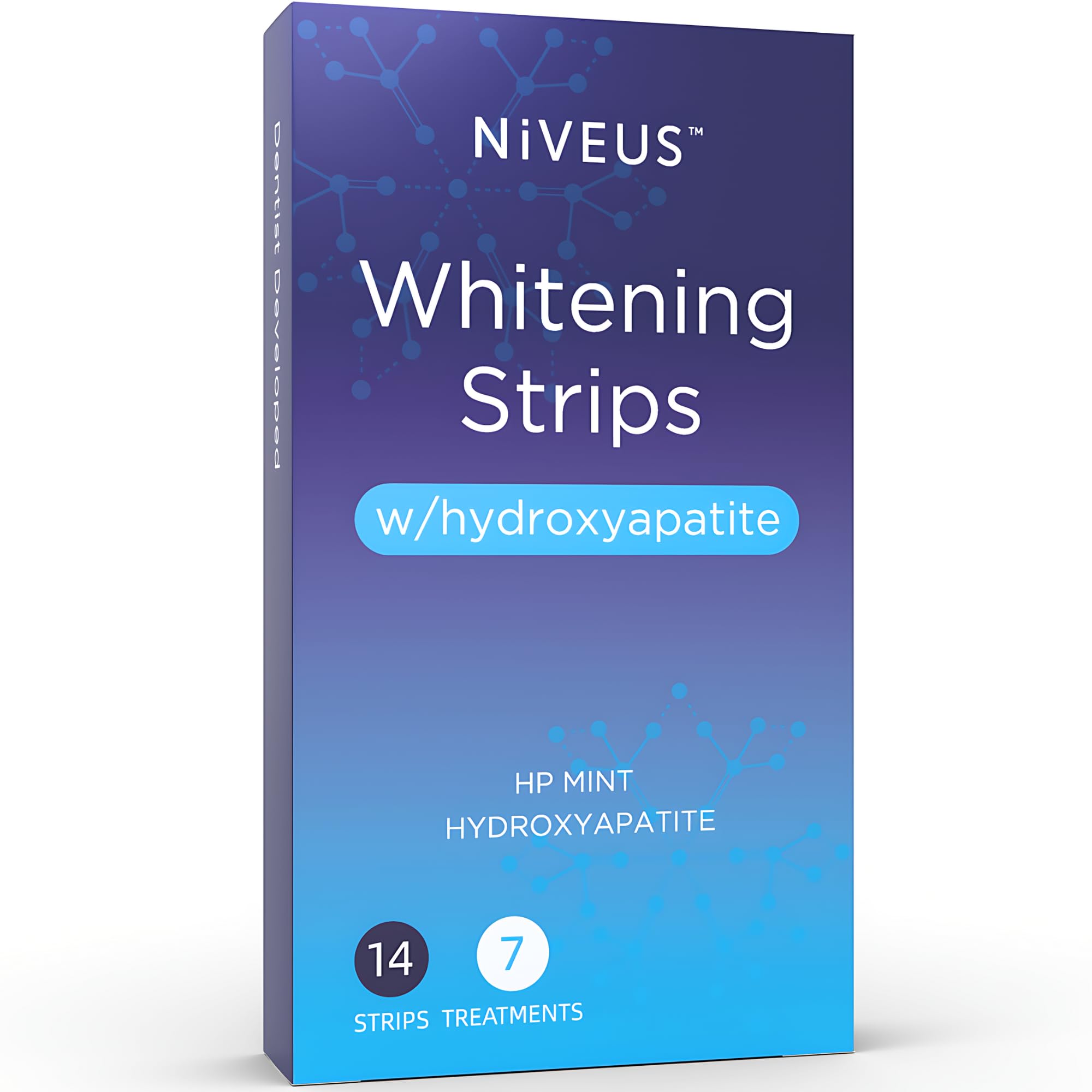 Back of Niveus Teeth Whitening Strips box showing details
