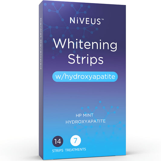 Back of Niveus Teeth Whitening Strips box showing details