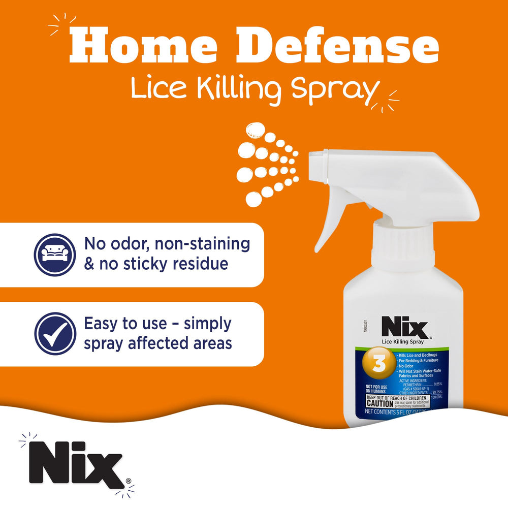 Nix label close-up highlighting odor-free, non-staining formula