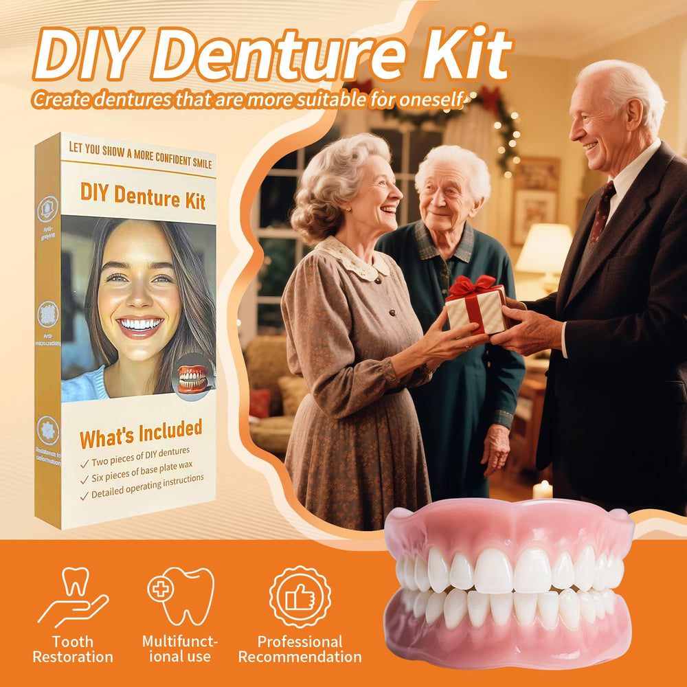 Denture kit components laid out for customization