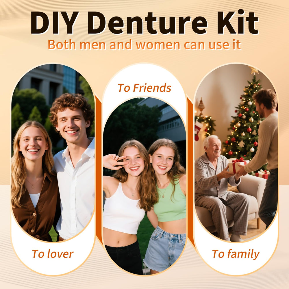 Moldable denture kit components for a custom fit