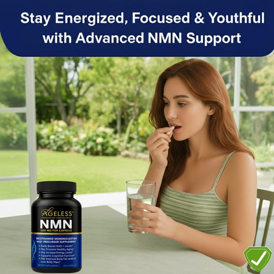 Close-up of NMN 500mg capsules