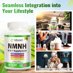 Graphic representing NAD+ support and anti-aging benefits