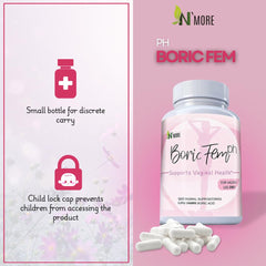 N'More Boricfem ingredients label emphasizing purity and quality