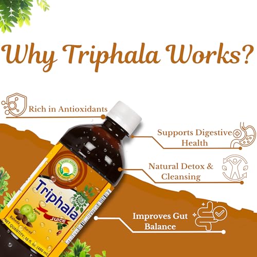 No added sugar label on Triphala Juice bottle