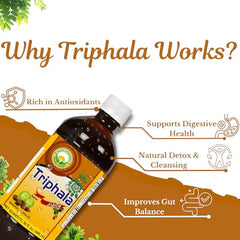 No added sugar label on Triphala Juice bottle